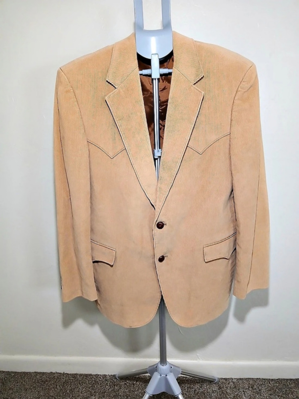 Vintage Circle S Men's 42R Tan Corduroy Sport Coat Western Wear Blazer